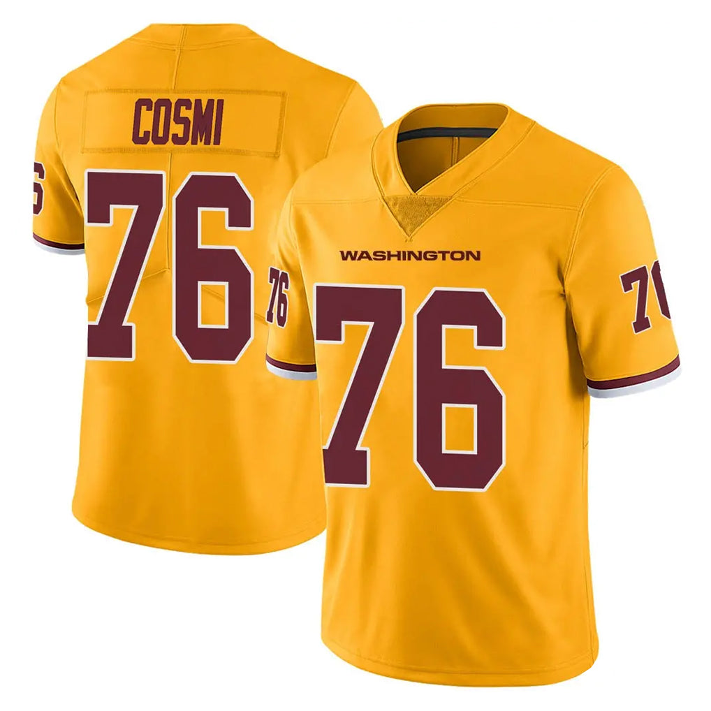 W.Commanders #76 Sam Cosmi Player Gold Limited Color Rush Home Game Stitched JerseysW.Commanders #76 Sam Cosmi Player Gold Limited Color Rush Home Game Stitched Jerseys