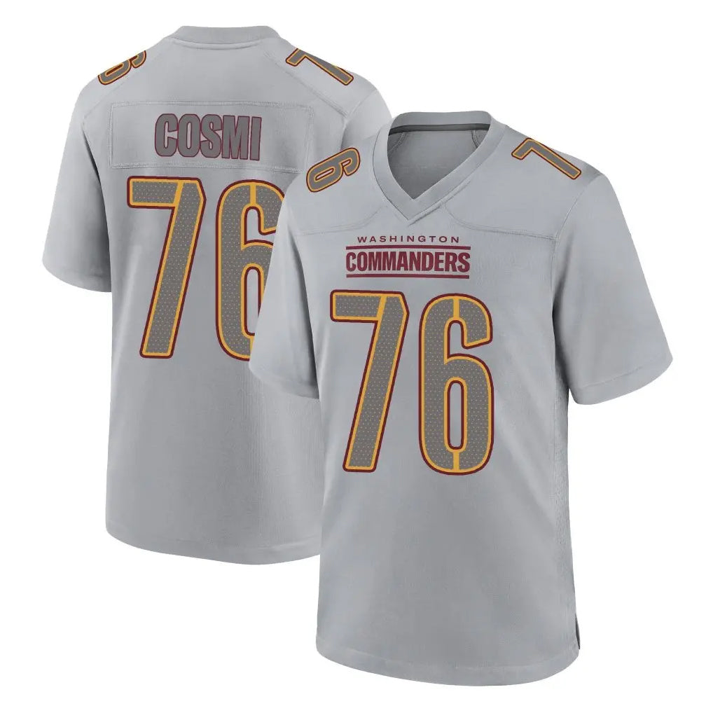 W.Commanders #76 Sam Cosmi Player Gray Atmosphere Fashion Home Game Stitched Jerseys