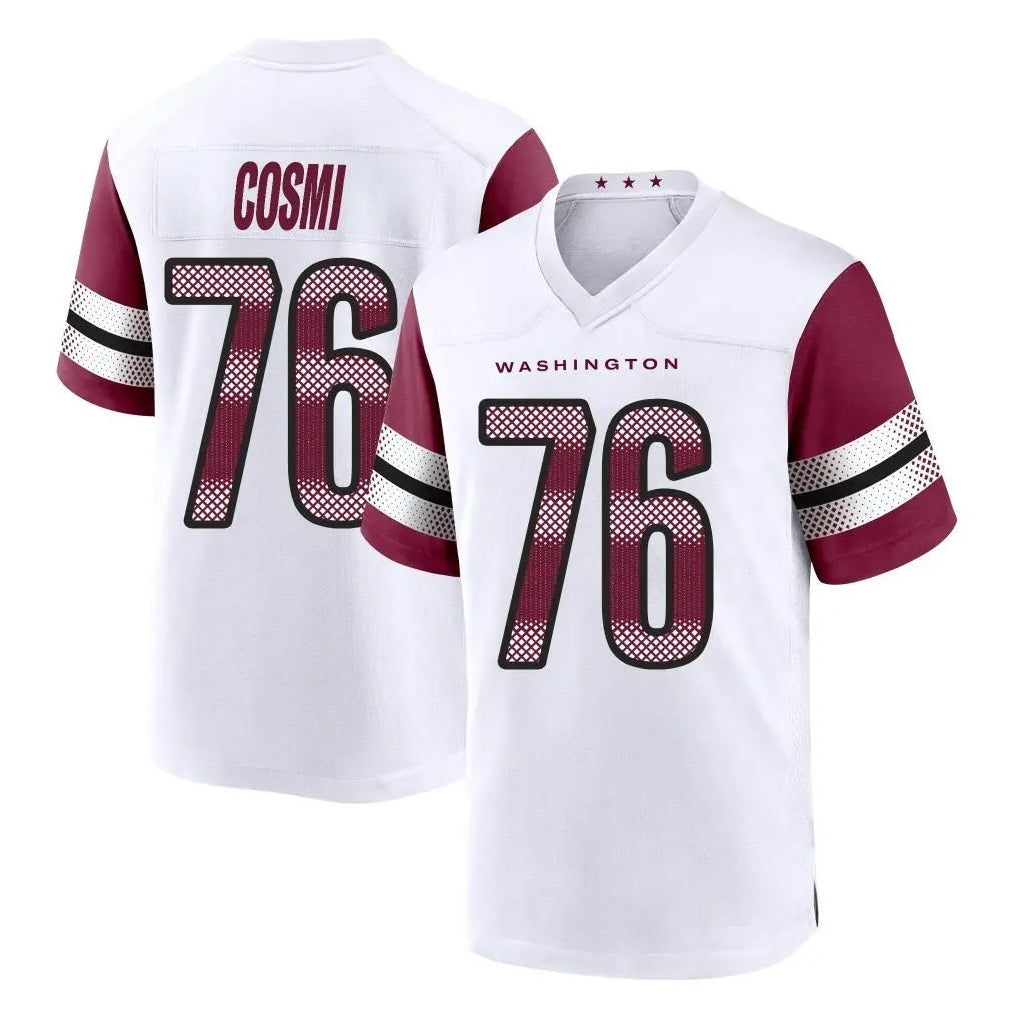 W.Commanders #76 Sam Cosmi Player White Game Home Stitched Jerseys