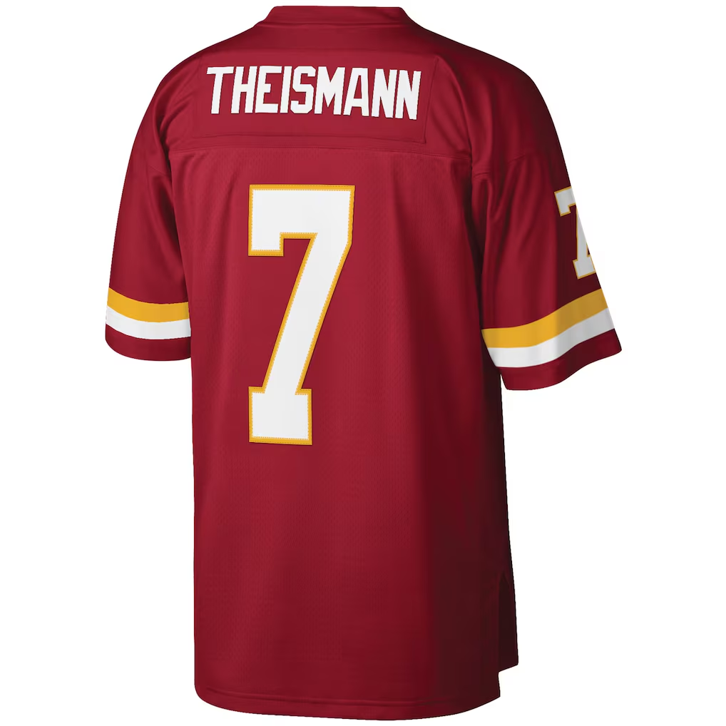 W.Commanders #7 Joe Theismann Mitchell & Ness Burgundy Legacy Replica Stitched Puhic Jersey