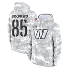W.Commanders #85 Chig Okonkwo Player Arctic Camo Limited Salute to Service pullover hoodies