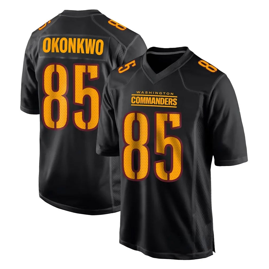 W.Commanders #85 Chig Okonkwo Player Black Carbon Fashion Home Game Stitched Jerseys