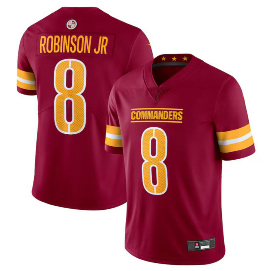 W.Commanders #8 Brian Robinson Jr. Burgundy Vapor Untouchable Limited American Stitched Jerseys