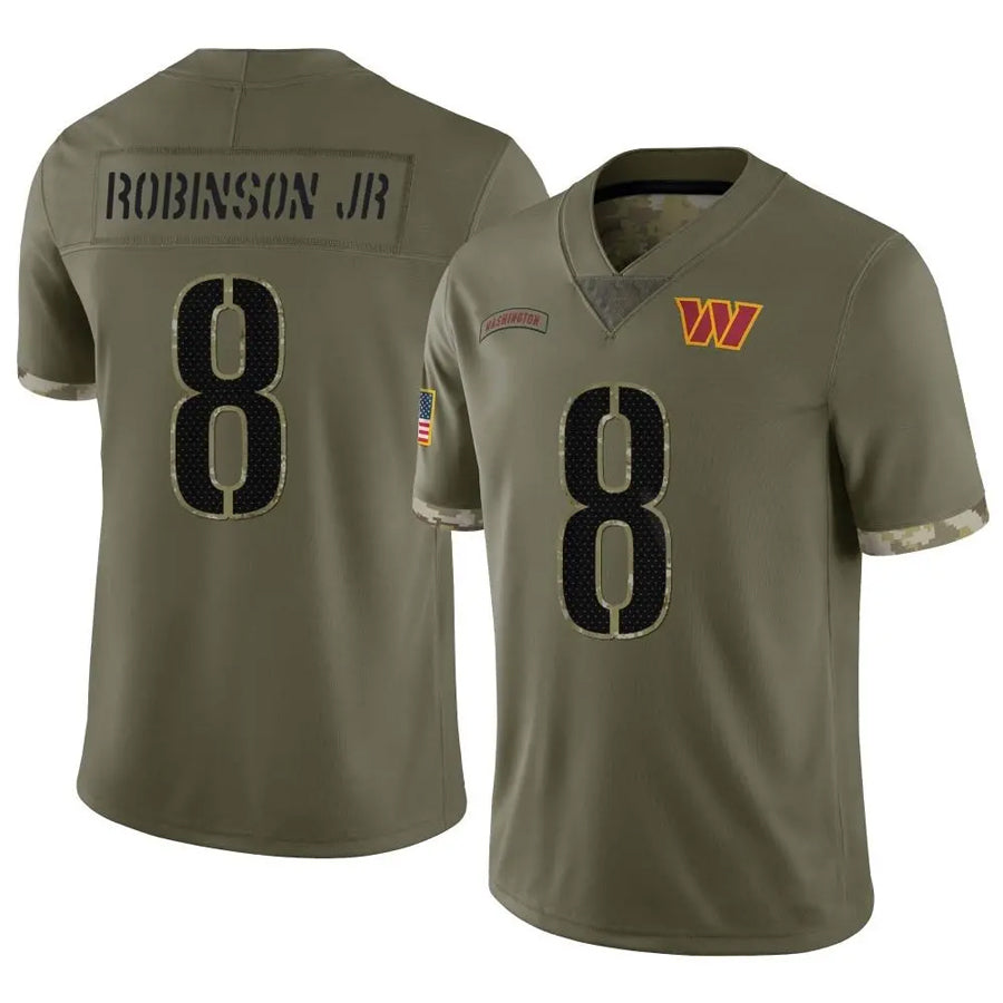W.Commanders #8 Brian Robinson Jr. Player Olive Salute To Service Limited Stitched Jerseys