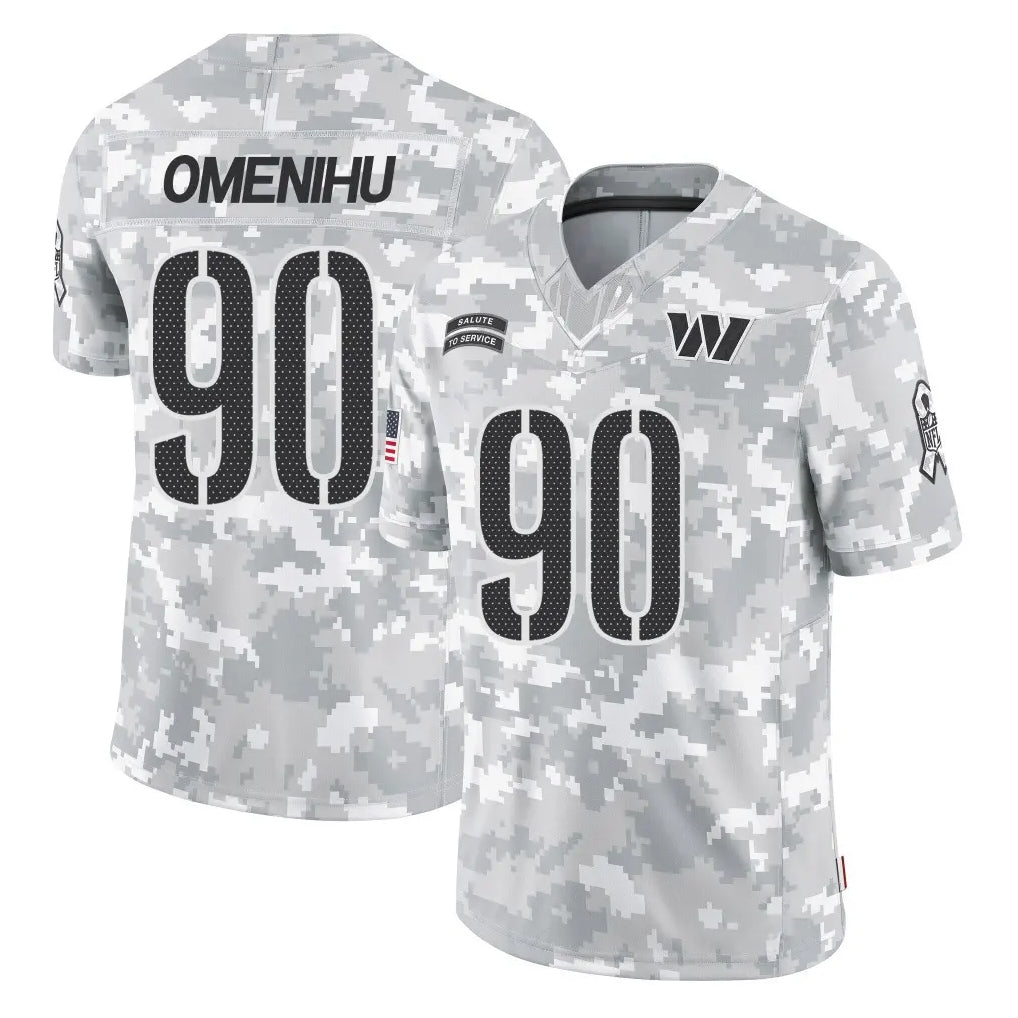 W.Commanders #90 Charles Omenihu Player Arctic Camo Limited Salute To Service Home Game Stitched Jerseys