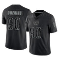W.Commanders #90 Charles Omenihu Player Black Limited Reflective Home Game Stitched Jerseys