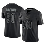 W.Commanders #90 Charles Omenihu Player Black Limited Reflective Home Game Stitched Jerseys