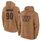 W.Commanders #90 Charles Omenihu Player Brown Limited Salute to Service pullover hoodies
