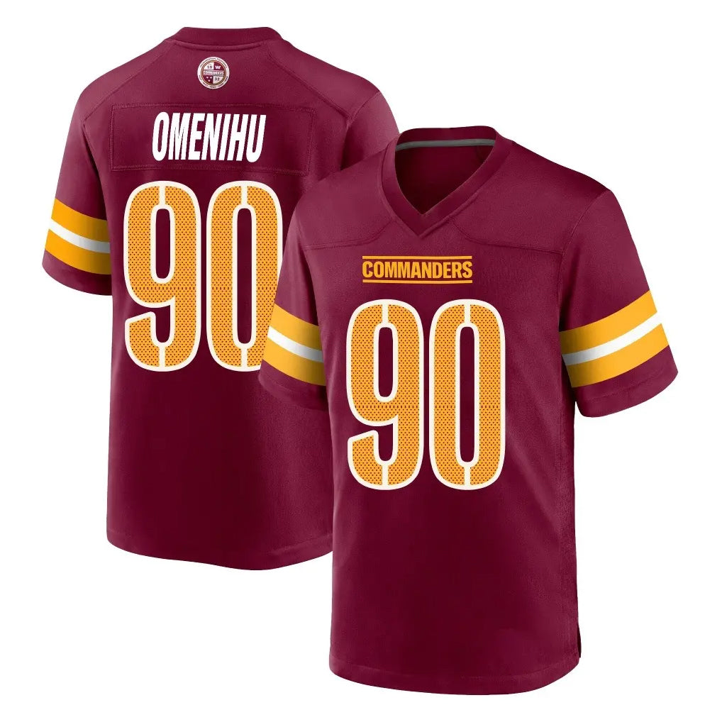 W.Commanders #90 Charles Omenihu Player Burgundy Home Game Stitched Jerseys