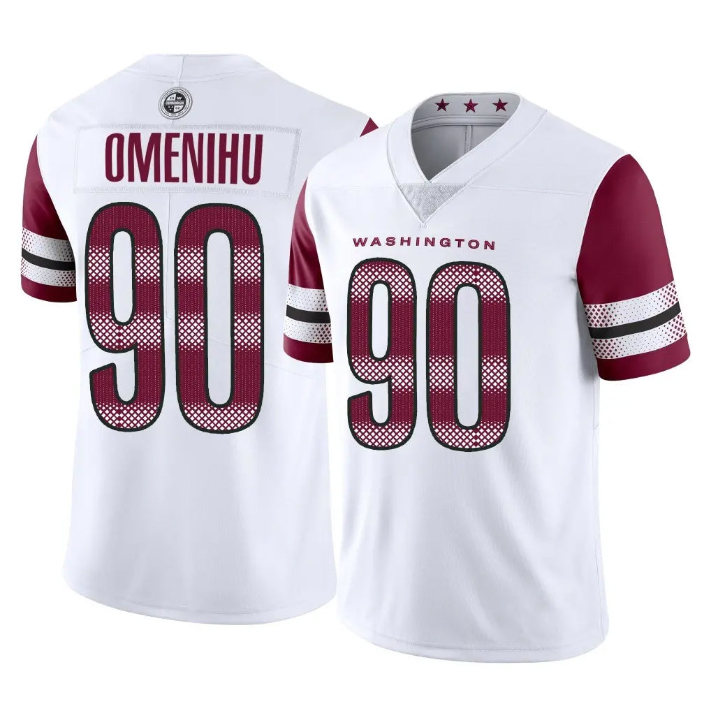 W.Commanders #90 Charles Omenihu Player White Limited Vapor Home Game Stitched Jerseys