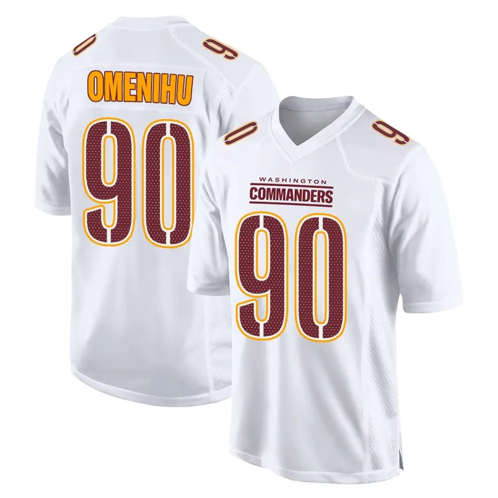 W.Commanders #90 Charles Omenihu Player White Tundra Fashion Home Game Stitched Jerseys
