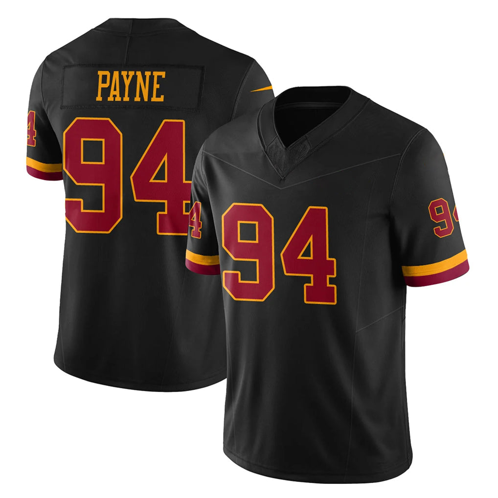 W.Commanders #94 Daron Payne Player Black Limited Vapor Home Game Stitched Jerseys