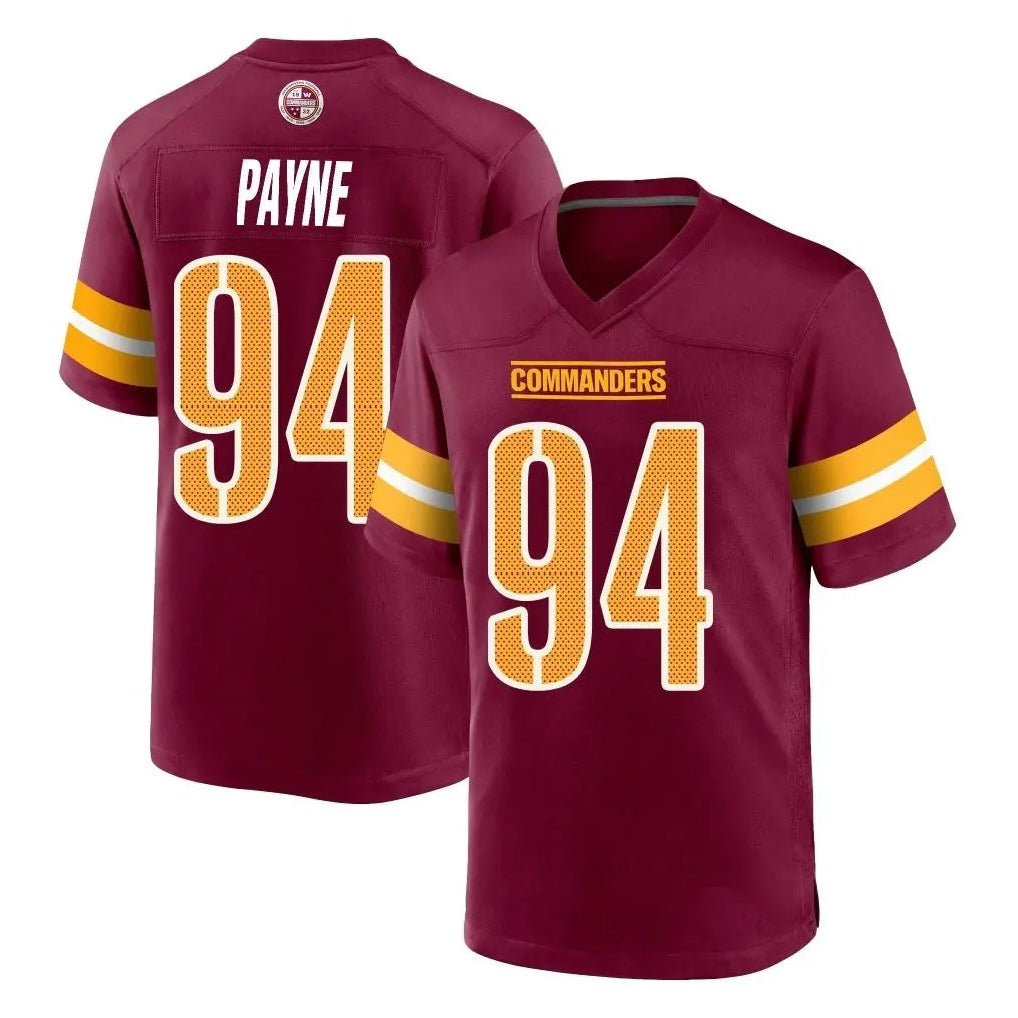W.Commanders #94 Daron Payne Player Burgundy Home Game Stitched Jerseys