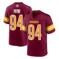 W.Commanders #94 Daron Payne Player Burgundy Home Game Stitched Jerseys