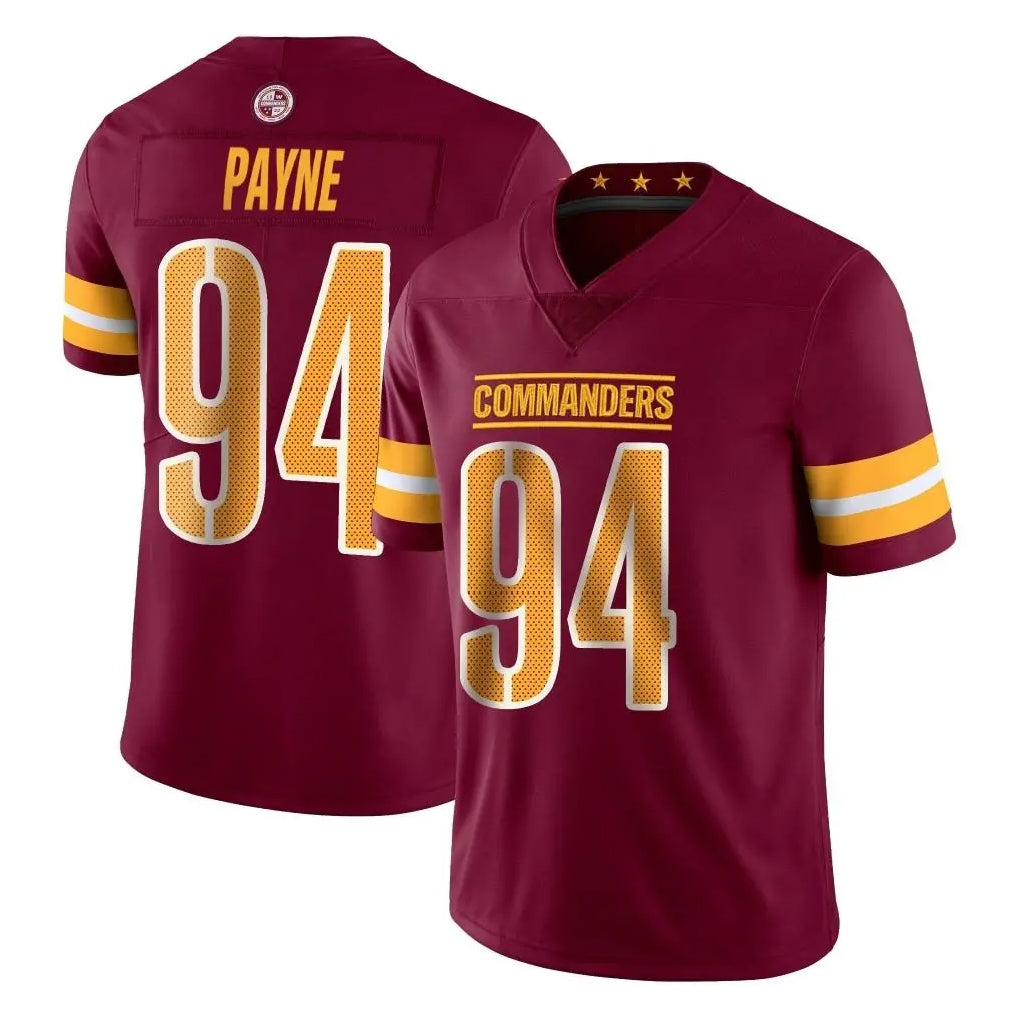 W.Commanders #94 Daron Payne Player Burgundy Limited Vapor Home Game Stitched Jerseys