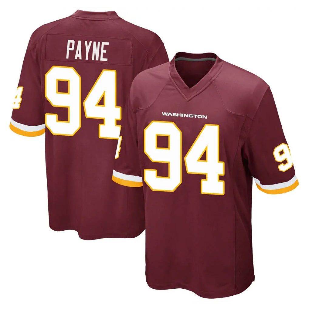 W.Commanders #94 Daron Payne Player Burgundy Team Color Home Game Stitched Jerseys