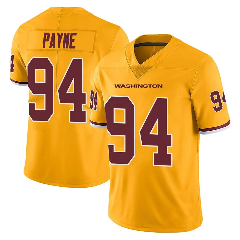W.Commanders #94 Daron Payne Player Gold Limited Color Rush Home Game Stitched Jerseys
