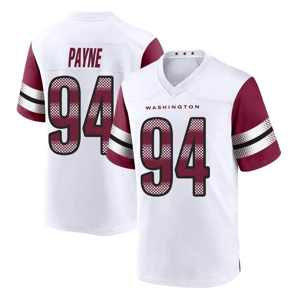W.Commanders #94 Daron Payne Player White Game Home Stitched Jerseys