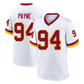 W.Commanders #94 Daron Payne Player White Home Game Stitched Jerseys