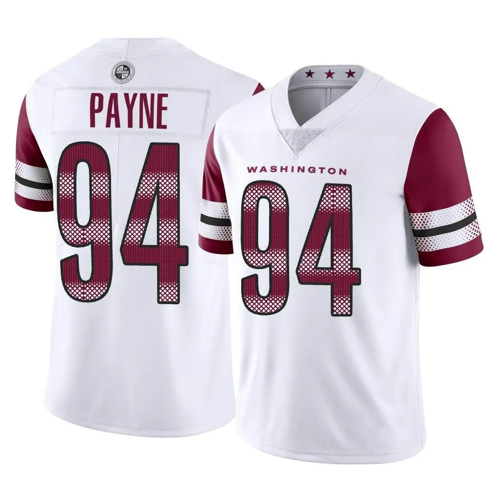 W.Commanders #94 Daron Payne Player White Limited Vapor Home Game Stitched Jerseys