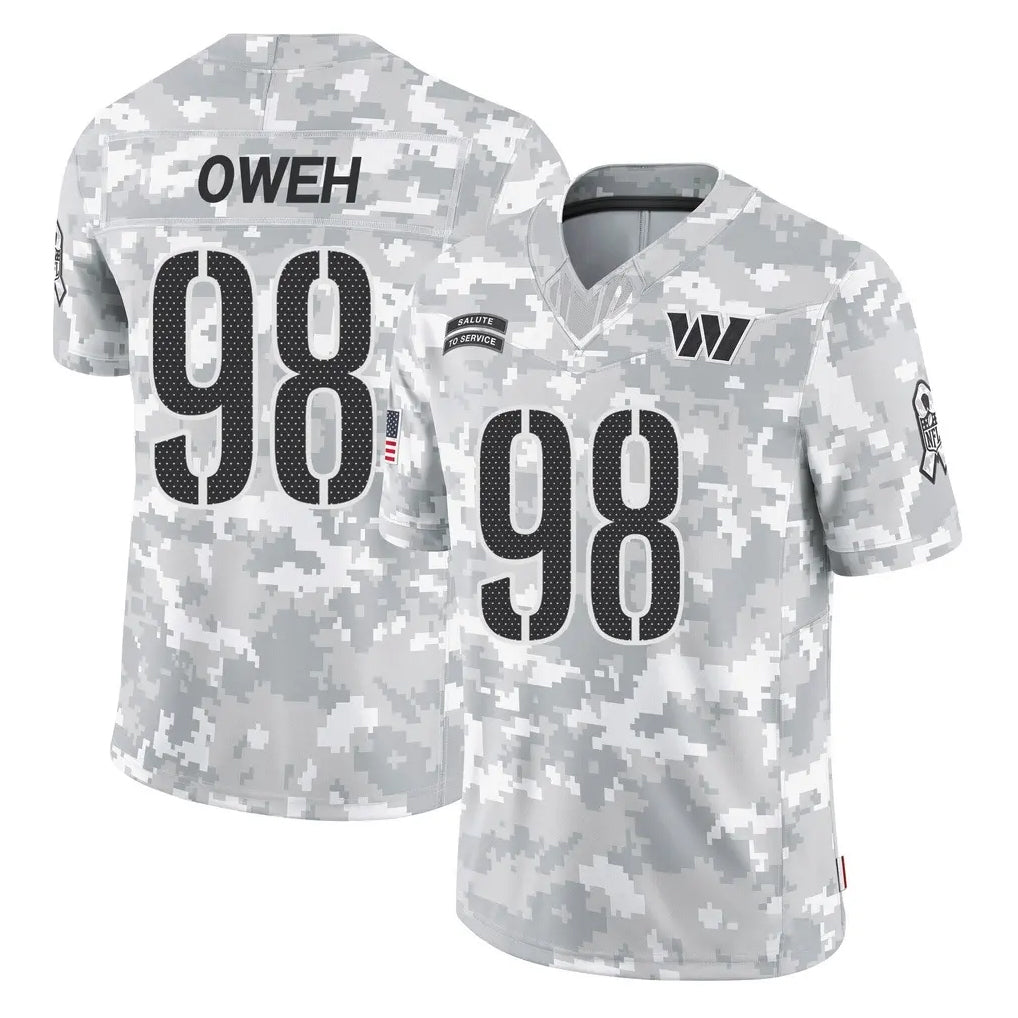 W.Commanders #98 Odafe Oweh Player Arctic Camo Limited Salute To Service Home Game Stitched Jerseys