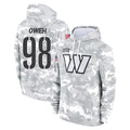 W.Commanders #98 Odafe Oweh Player Arctic Camo Limited Salute to Service pullover hoodies