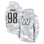 W.Commanders #98 Odafe Oweh Player Arctic Camo Limited Salute to Service pullover hoodies