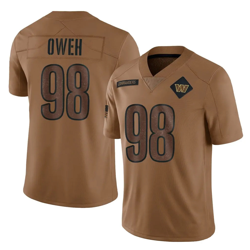 W.Commanders #98 Odafe Oweh Player Brown Limited Salute To Service Home Game Stitched Jerseys