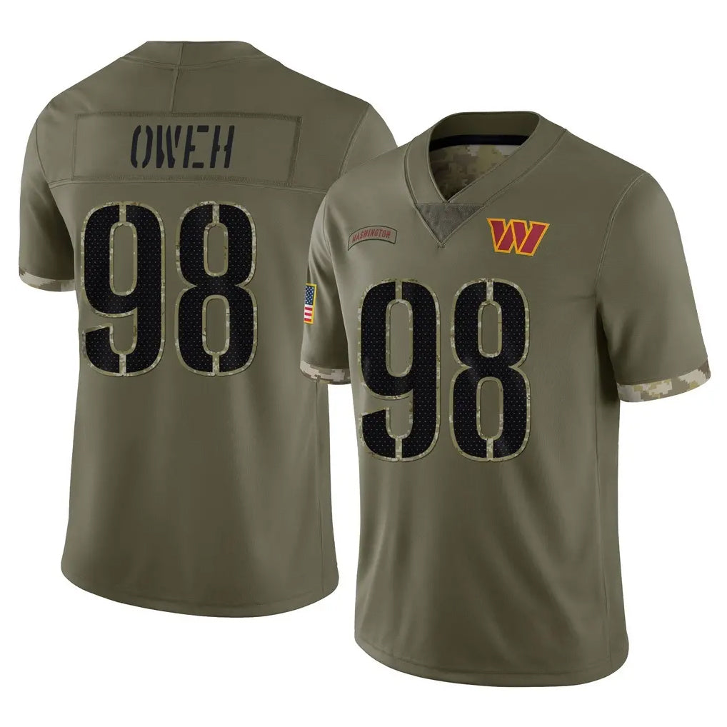 W.Commanders #98 Odafe Oweh Player Olive Salute To Service Limited Home Game Stitched Jerseys