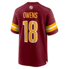 W.Commanders #18 Tyler Owens Burgundy Team Game Jersey