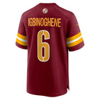 W.Commanders #6 Noah Igbinoghene Burgundy Team Game Jersey