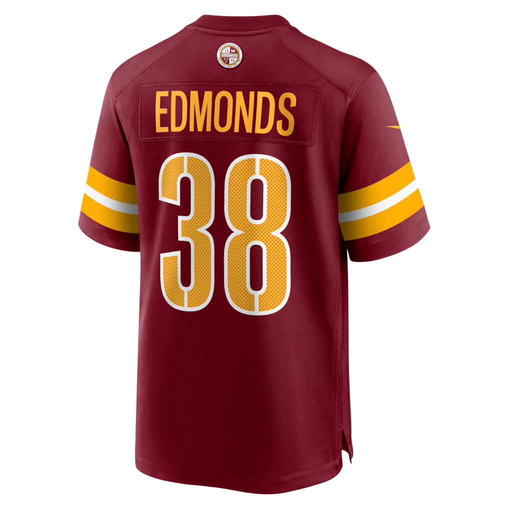 W.Commanders #38 Chase Edmonds Burgundy Team Game Jersey