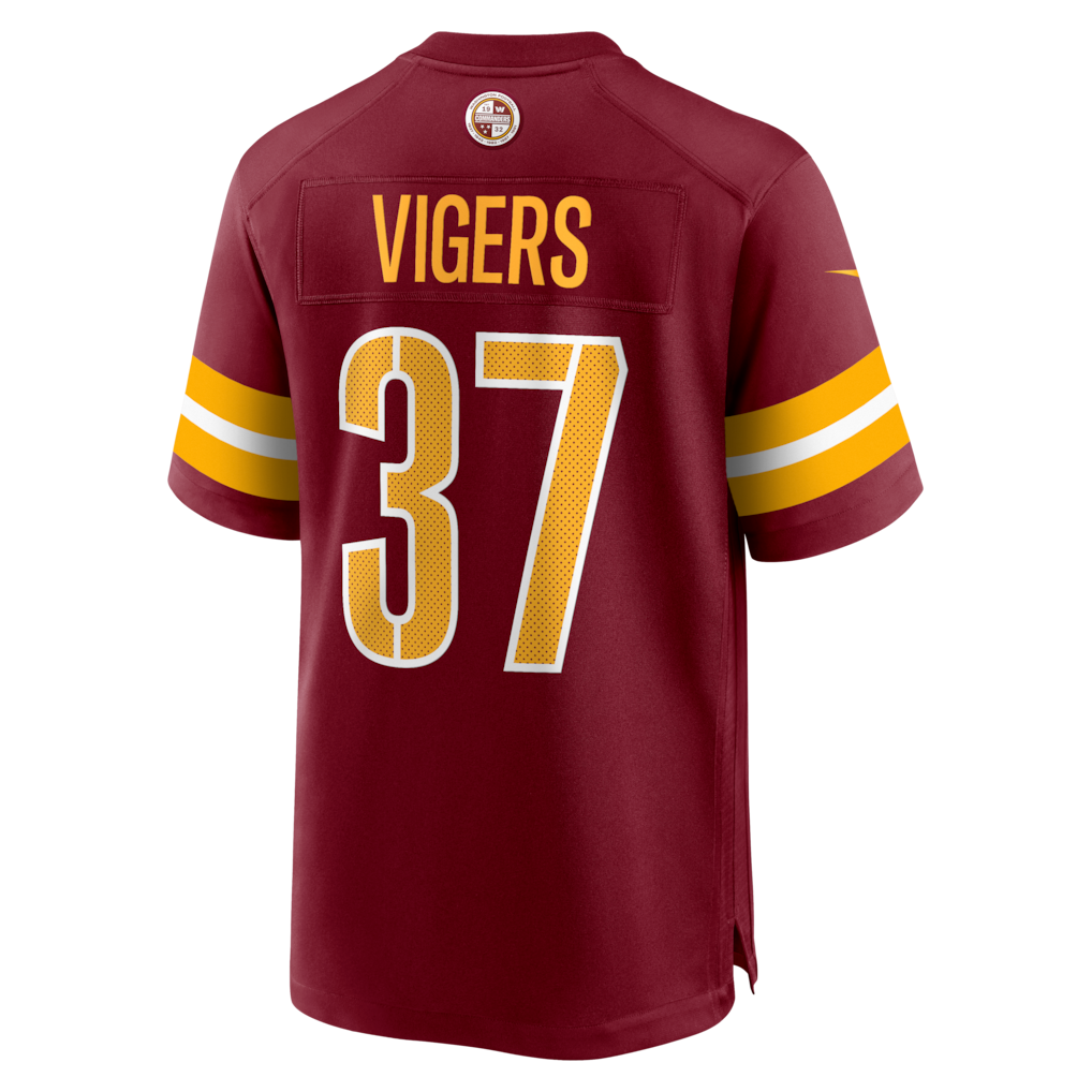 W.Commanders #37 Car'lin Vigers Burgundy Team Game Jersey