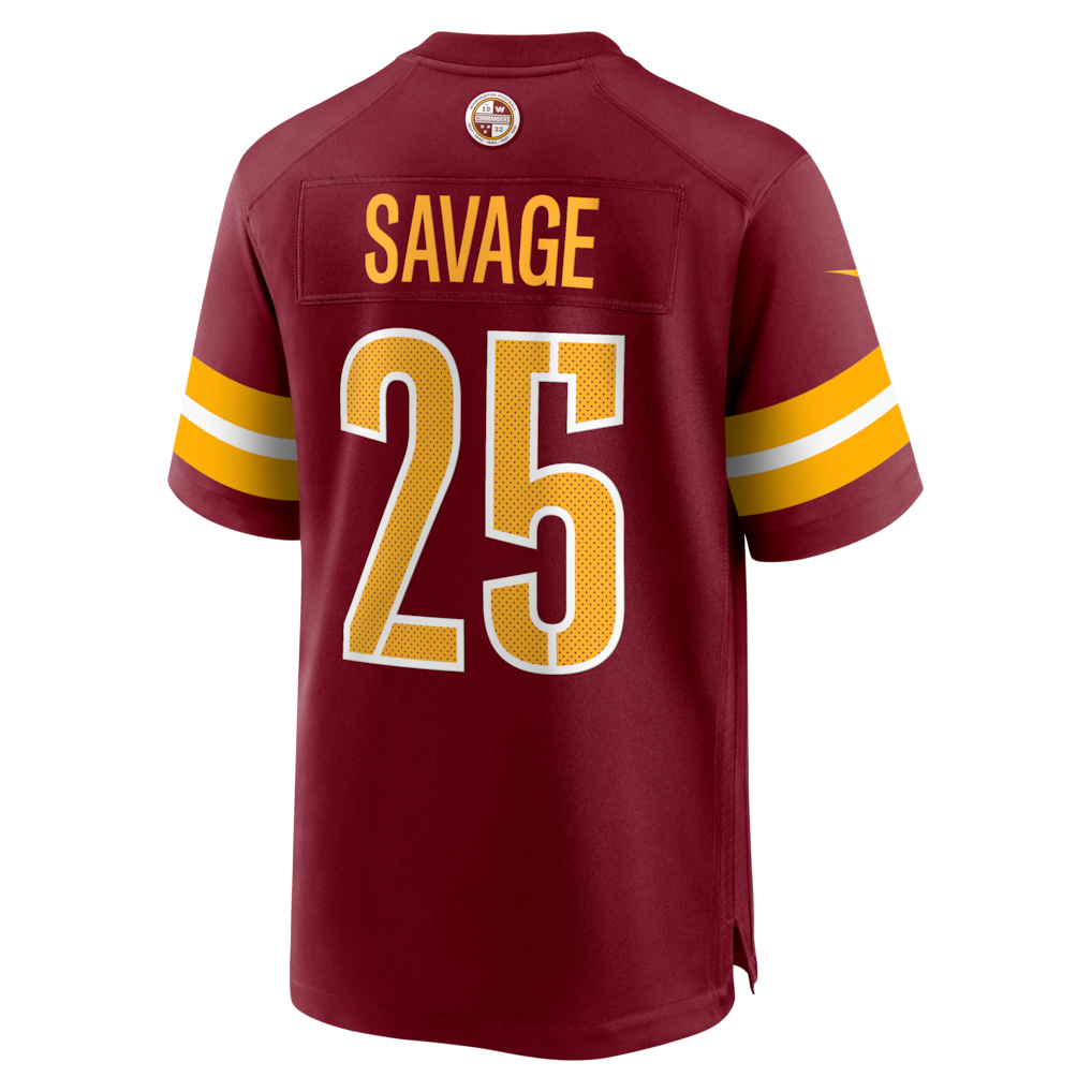 W.Commanders #25 Darnell Savage Burgundy Team Game Jersey
