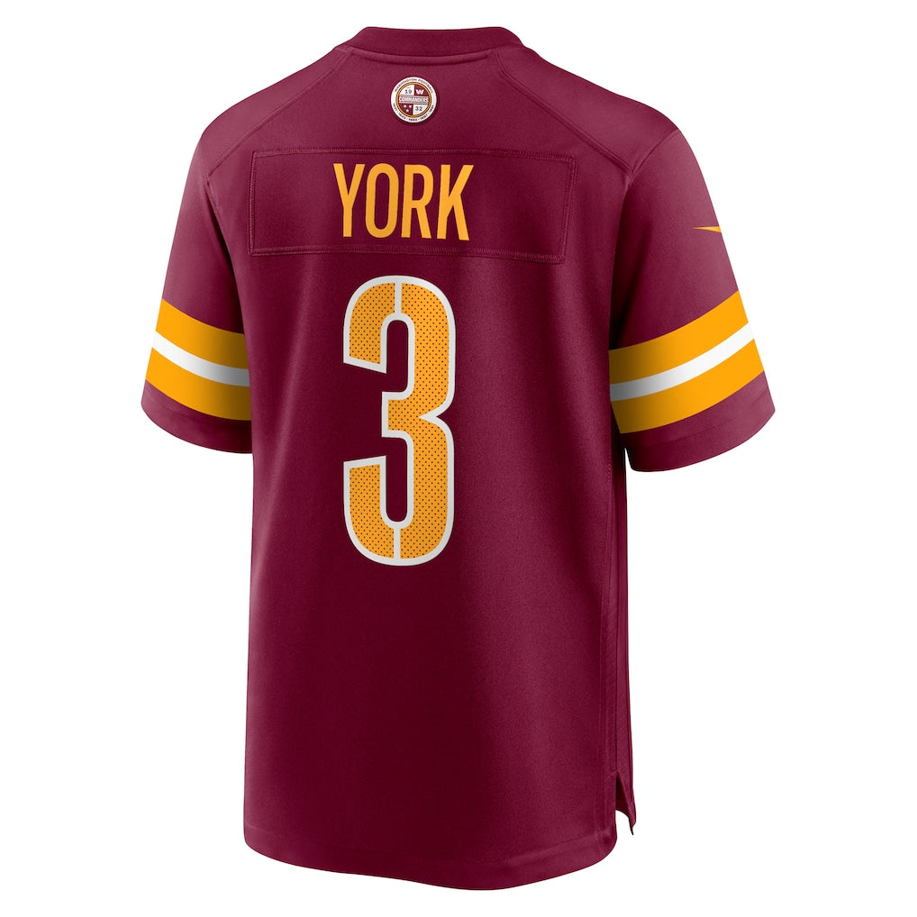 W.Commanders #3 Cade York Burgundy Game Jersey